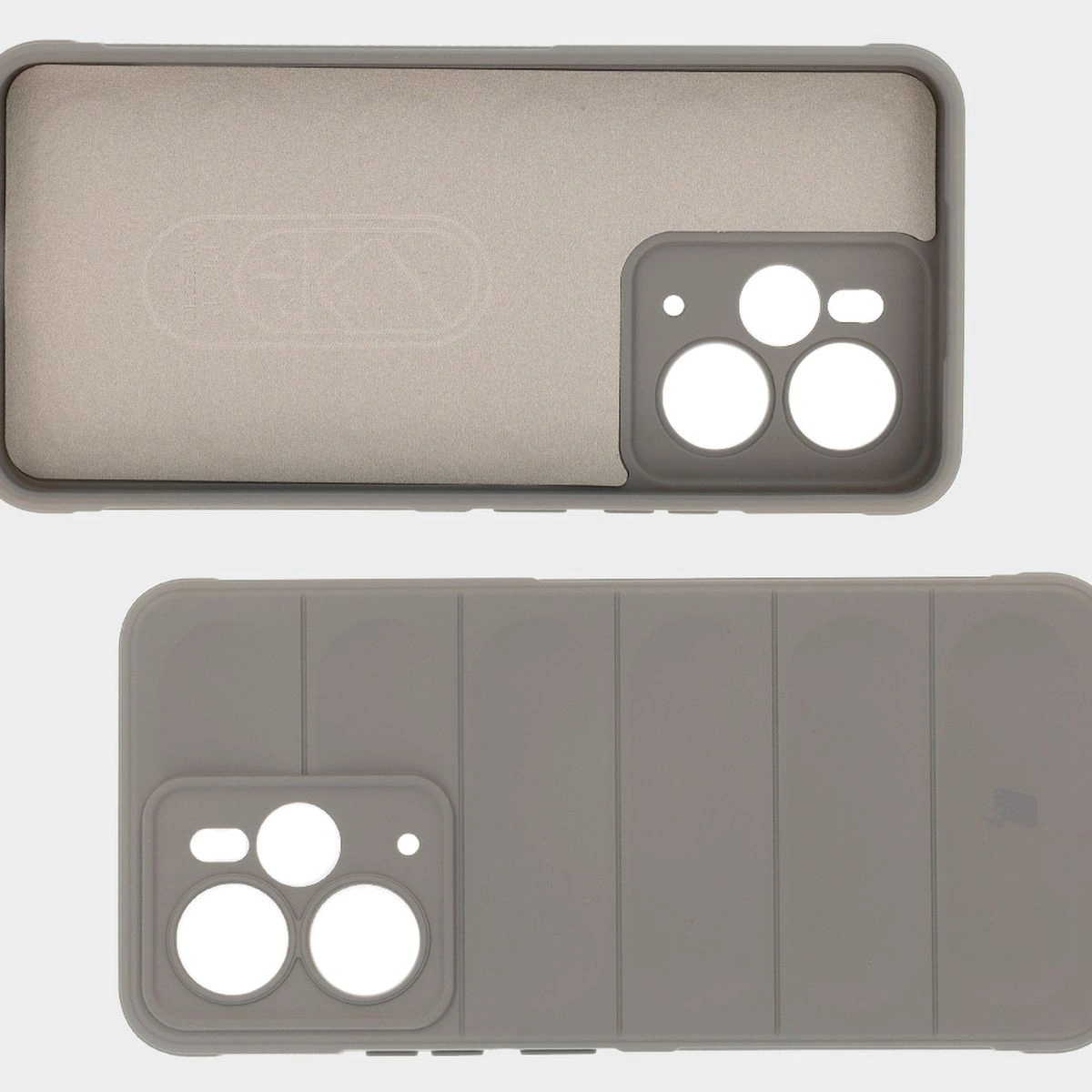 Mikrofaser-Futter, Vertiefungen auf der Rückseite und verstärkte Ecken in der Bison Case Tur für Realme 14 5G