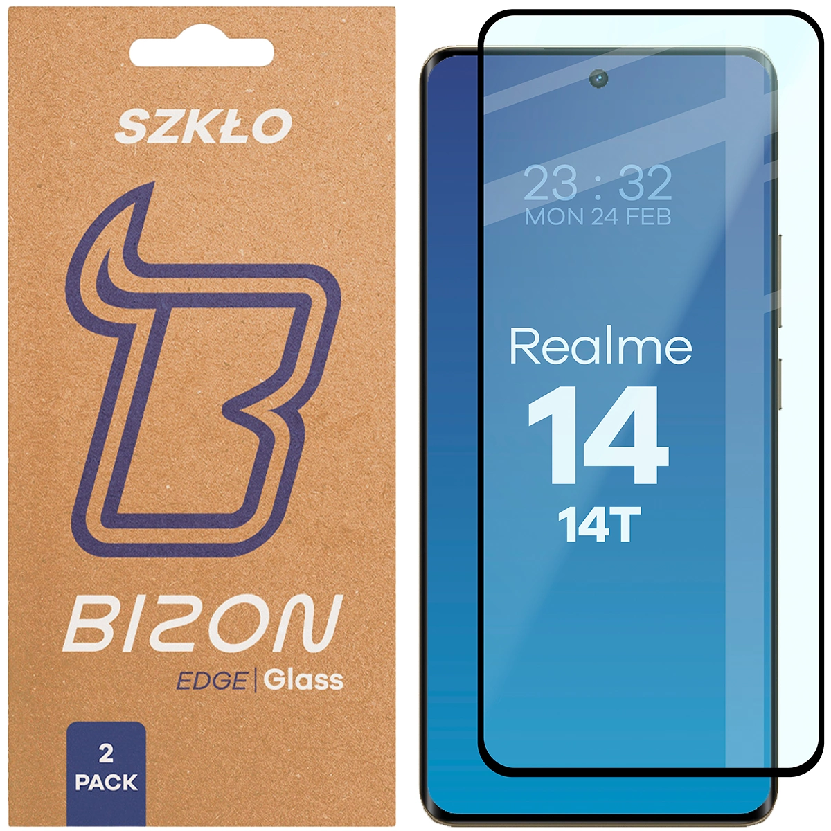 Szkło hartowane na cały ekran Bizon Glass Edge Duo dla Realme 14 5G / Realme 14T 5G