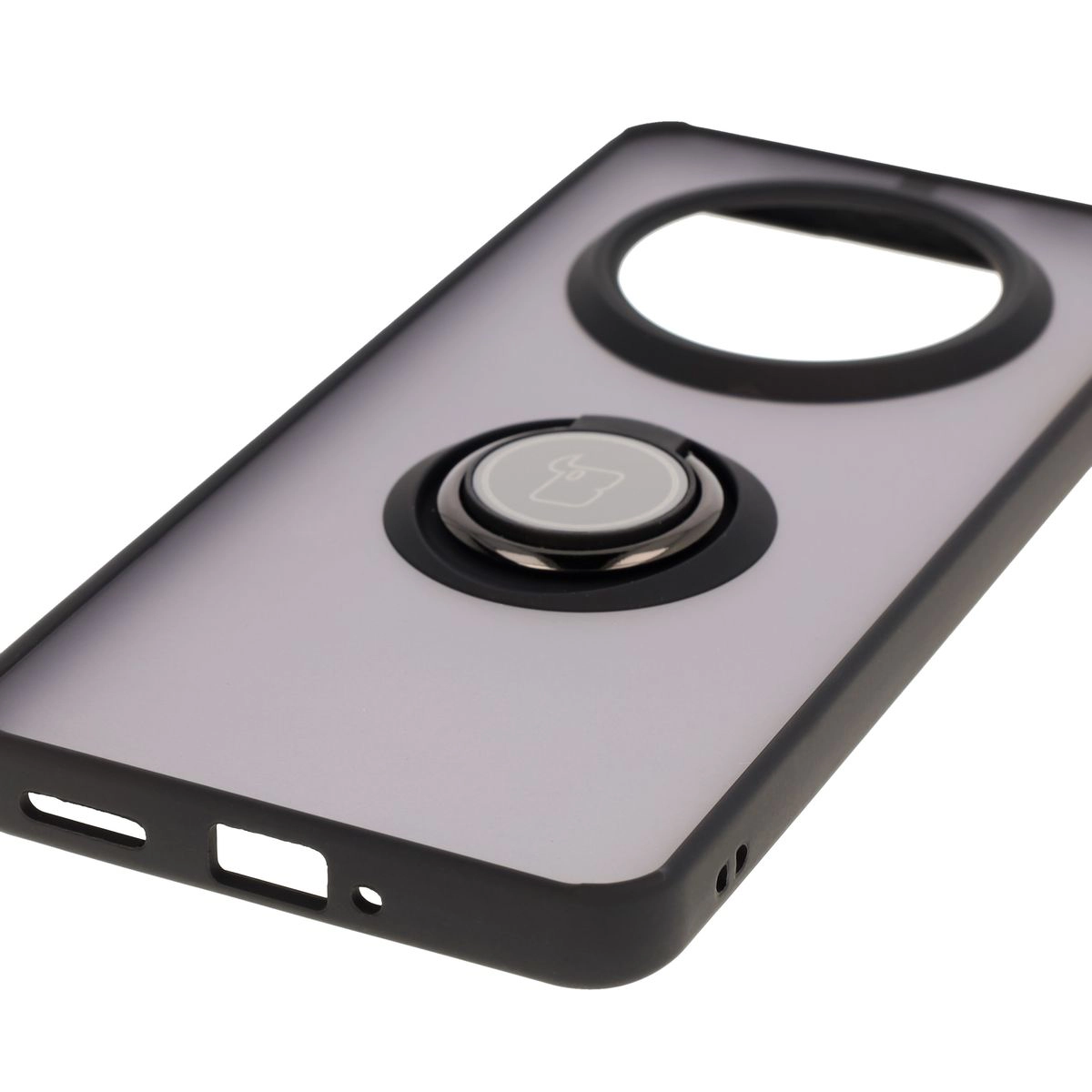 Präzise Aussparungen, integrierte Abdeckungen und Aussparung für Schlüsselband im Bizon Case Hybrid Ring Etui