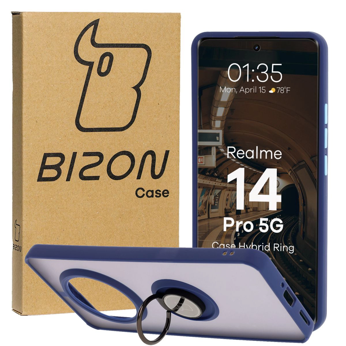 Bizon Case Hybrid Ring for Realme 14 Pro 5G