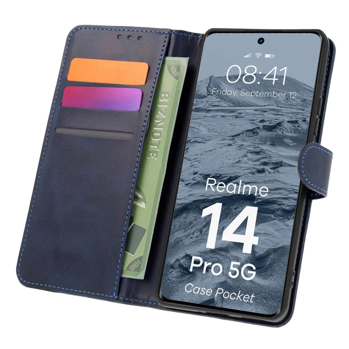 Flap case with card slots Bison Case Pocket for Realme 14 Pro 5G