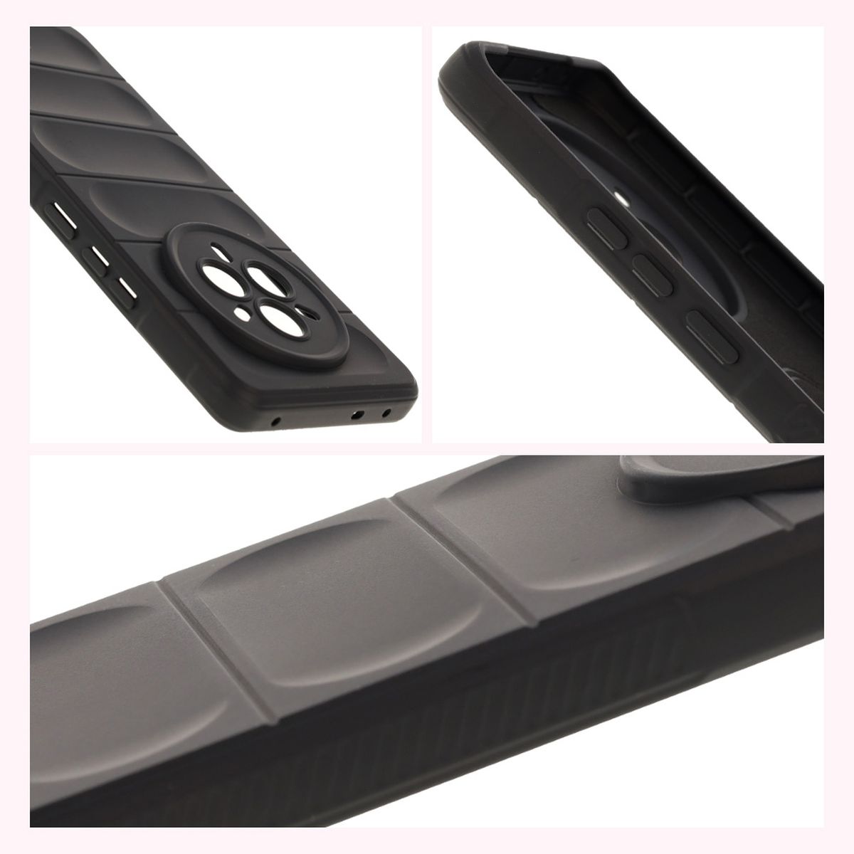 Textured sides and raised edges of the screen and camera in Bison Case Tur