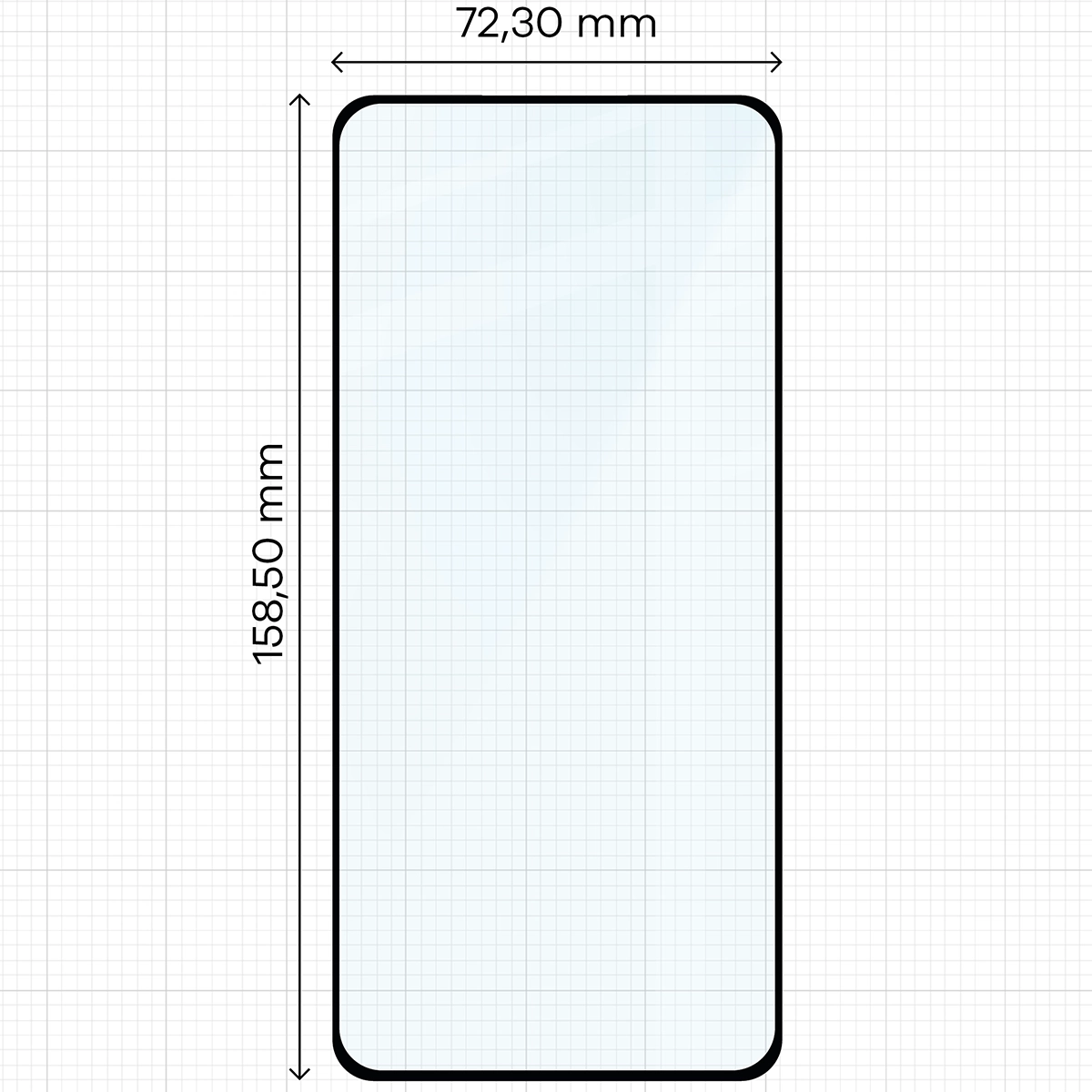 Wymiary szkła Bizon Glass Edge 3D do Realme 14 Pro 5G