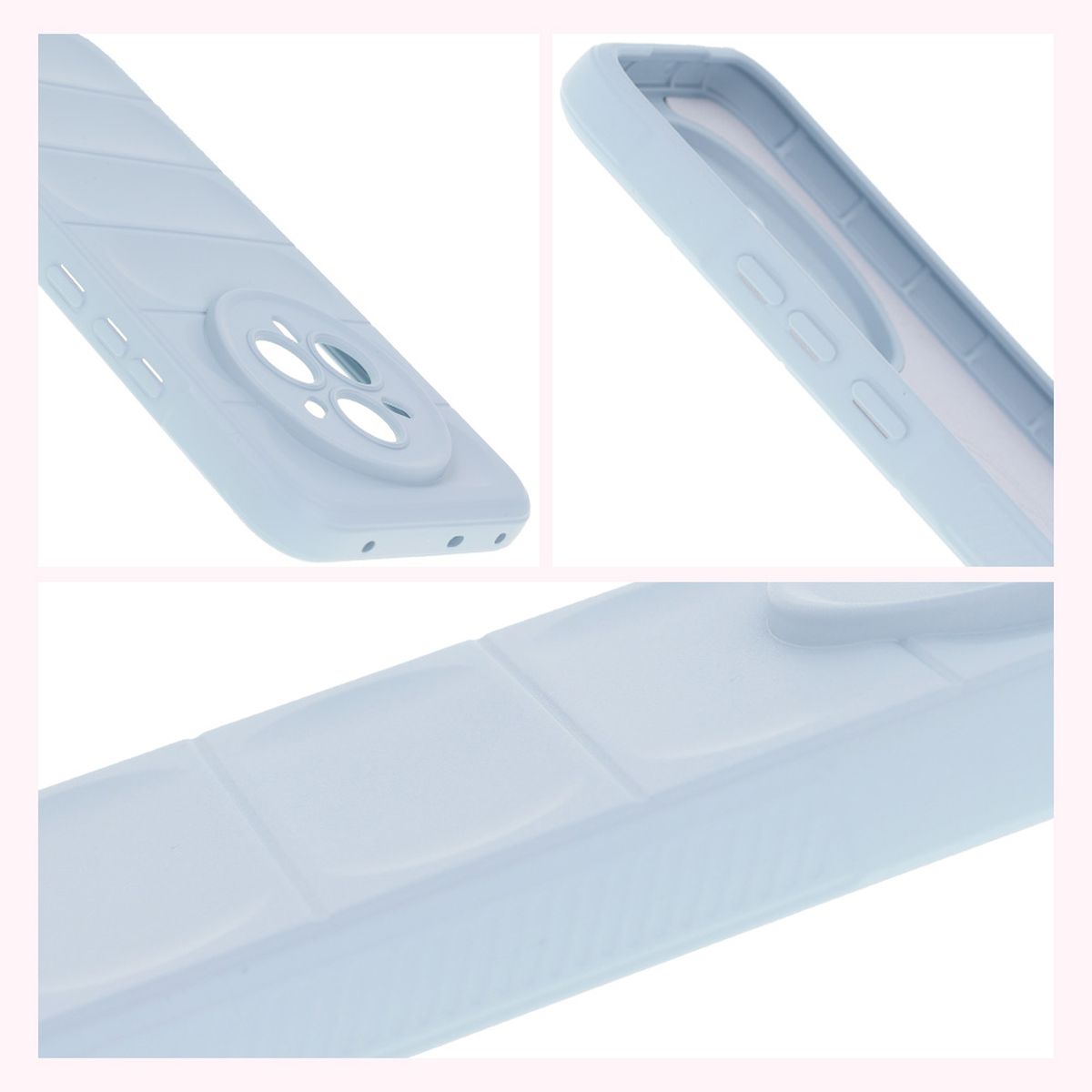 Textured sides and raised edges for the screen and camera in the Bison Case Tur