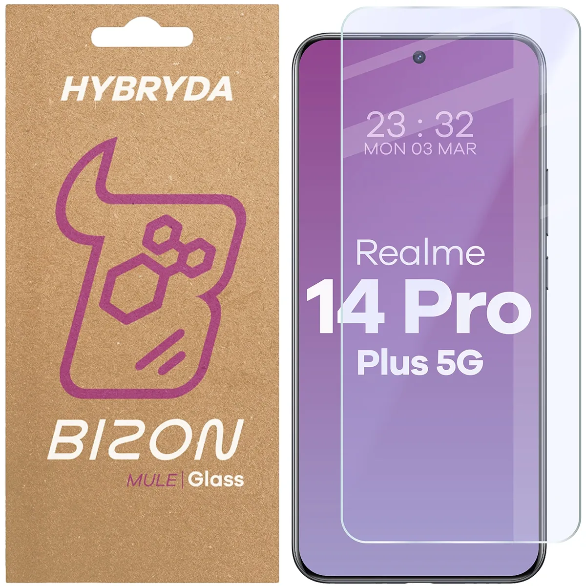 Szkło hybrydowe na ekran Bizon Glass Mule do Realme 14 Pro Plus 5G