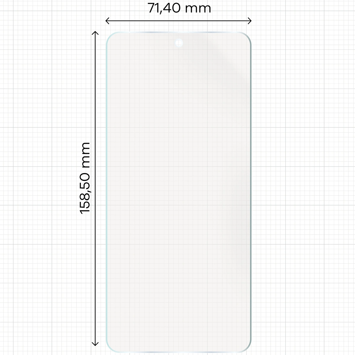 Miarka z wymiarami folii matowej Bizon Glass Film Sun do Realme 14T 5G
