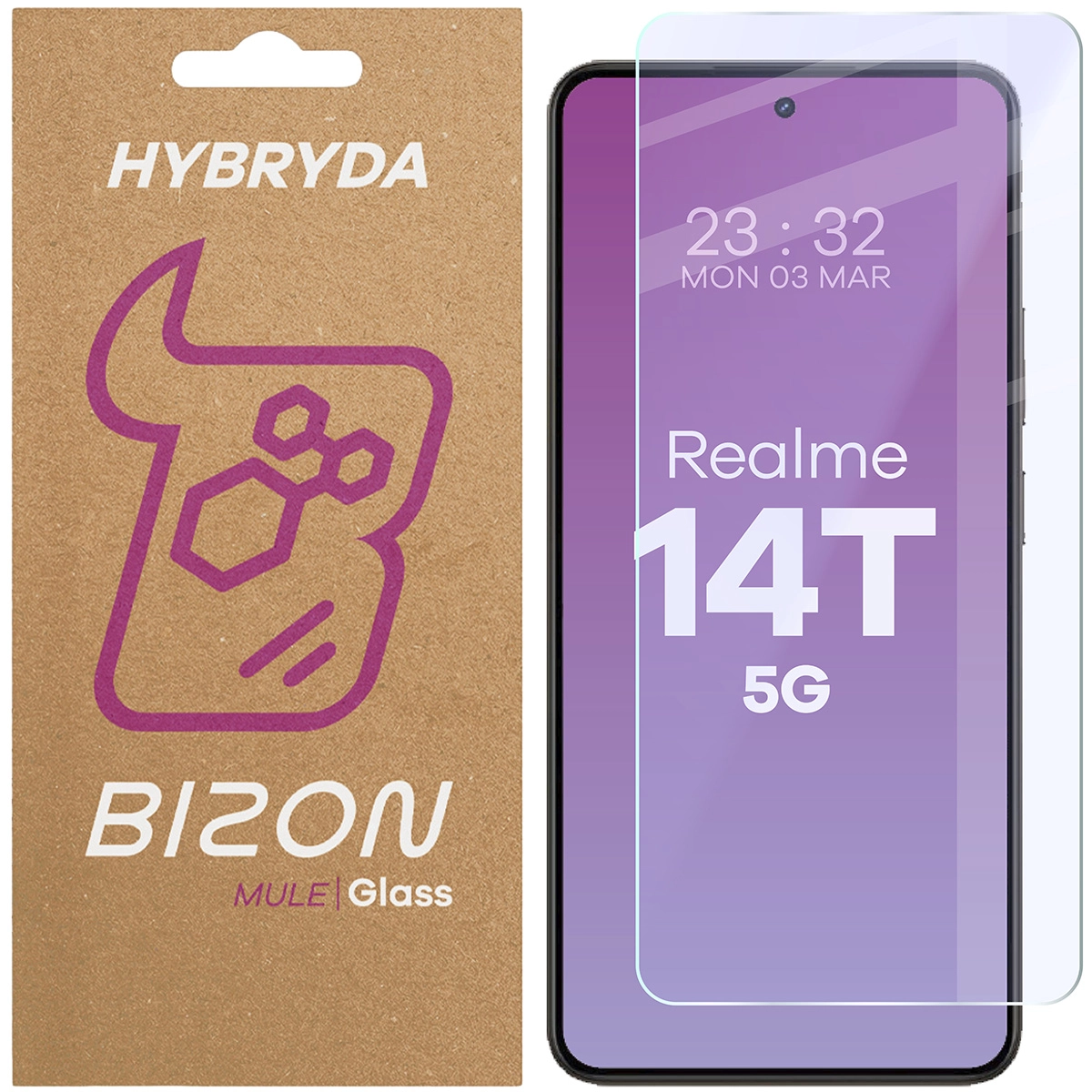Szkło hybrydowe na ekran Bizon Glass Mule do Realme 14T 5G