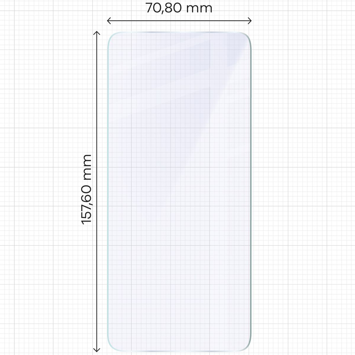 Miarka z wymiarami szkła hybrydowego Bizon Glass Mule