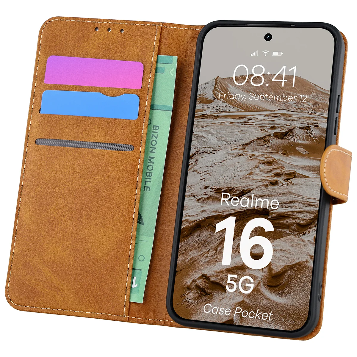 Flap case with card slots Bison Case Pocket for Realme 16 5G
