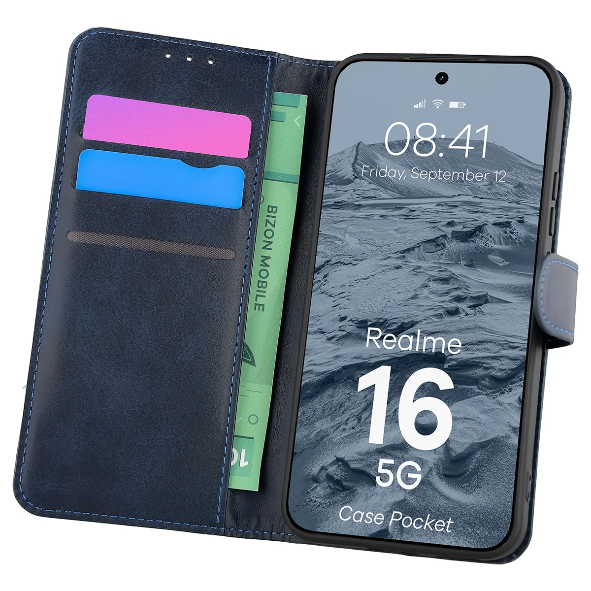 Flip case with card slots Bison Case Pocket for Realme 16 5G