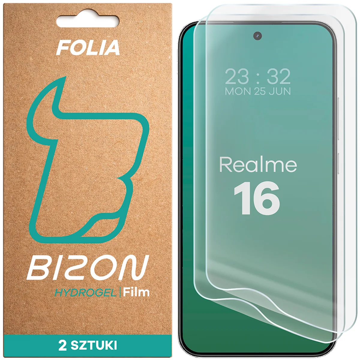 Box and hydrogel film for screen Bizon Film Hydrogel Front Duo for Realme 16 5G
