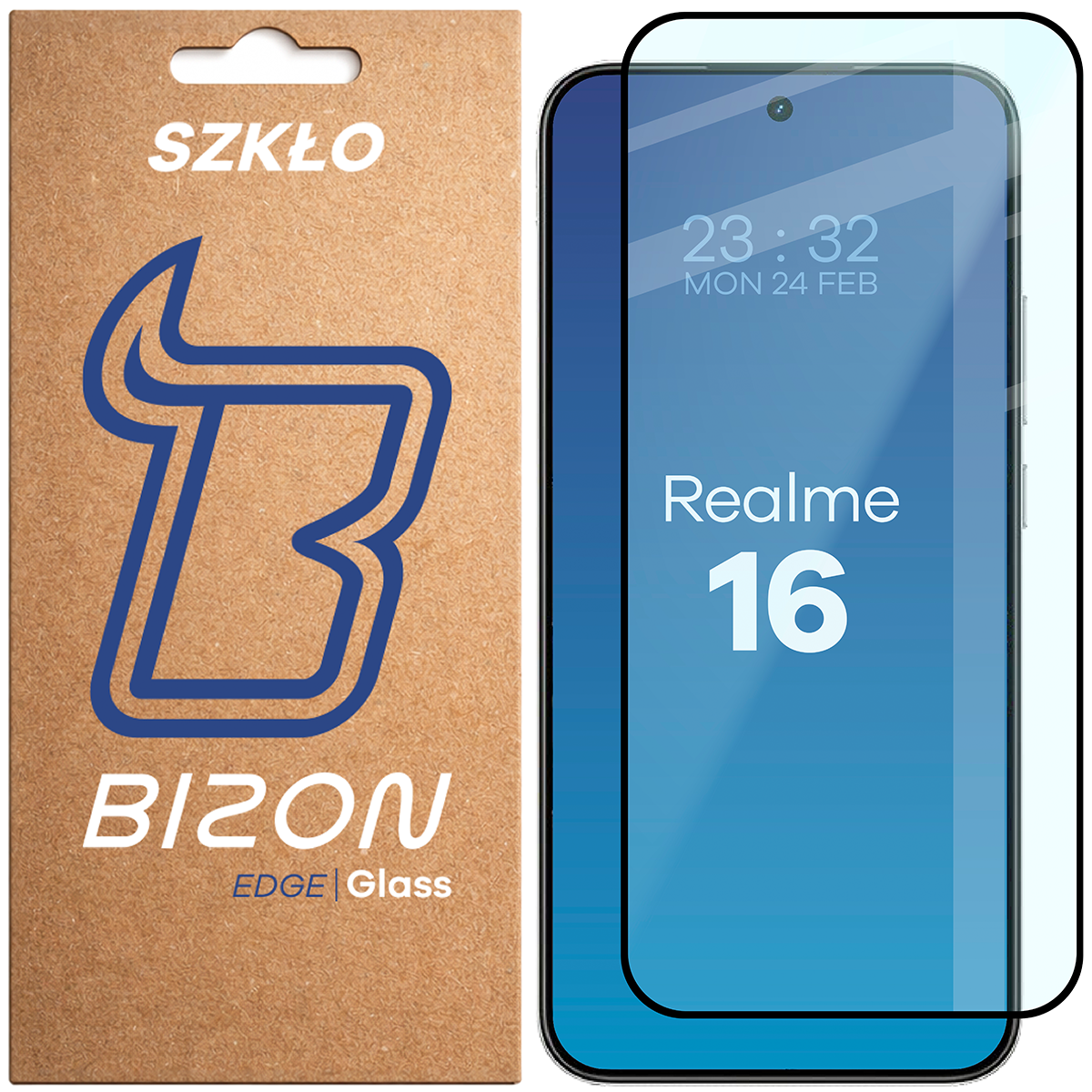 Fokozott üveg az egész képernyőre Bizon Glass Edge a Realme 16 5G-hez