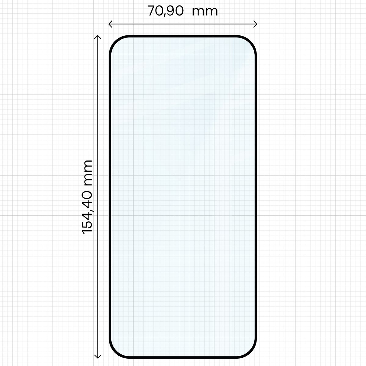 Az üveg méretei Bizon Glass Edge a Realme 16 5G-hez