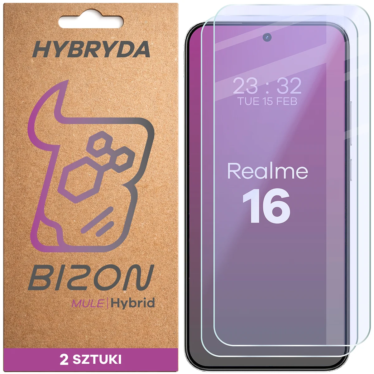 Flexible hybrid glass Bizon Hybrid Mule Duo for Realme 16 5G, 2 pieces
