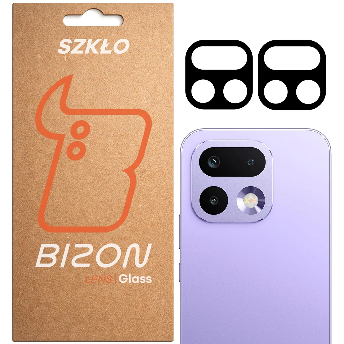 Pudełko i 2 sztuki szkła na aparat Bizon Glass Lens do Realme 16 Pro 5Gi
