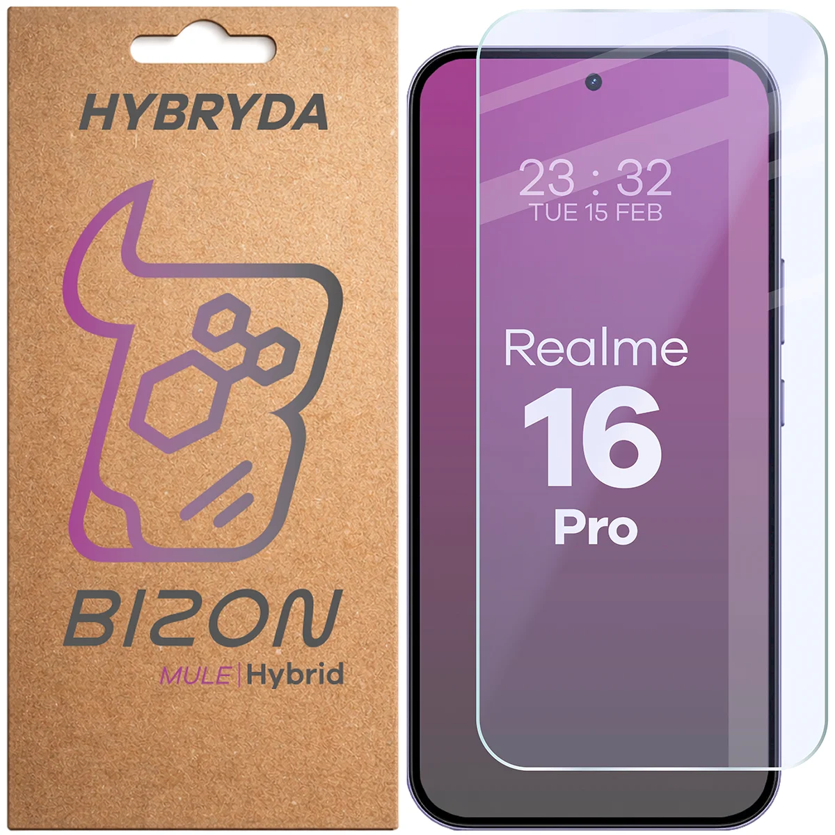 Szkło hybrydowe na ekran Bizon Hybrid Mule do Realme 16 Pro 5G