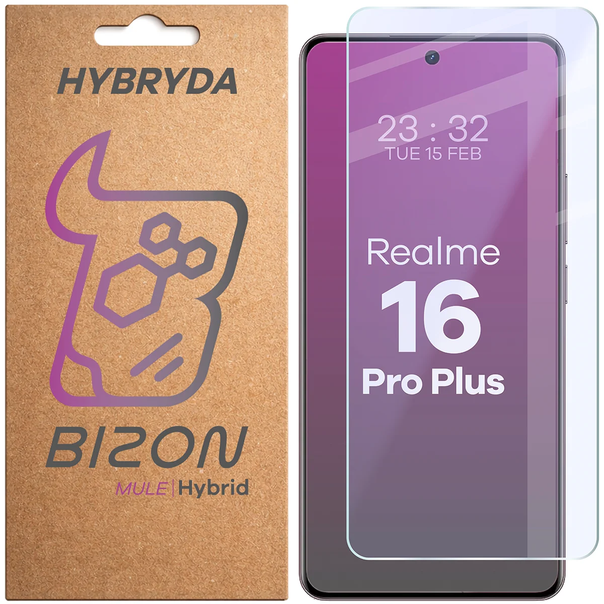 Szkło hybrydowe na ekran Bizon Hybrid Mule do Realme 16 Pro Plus 5G