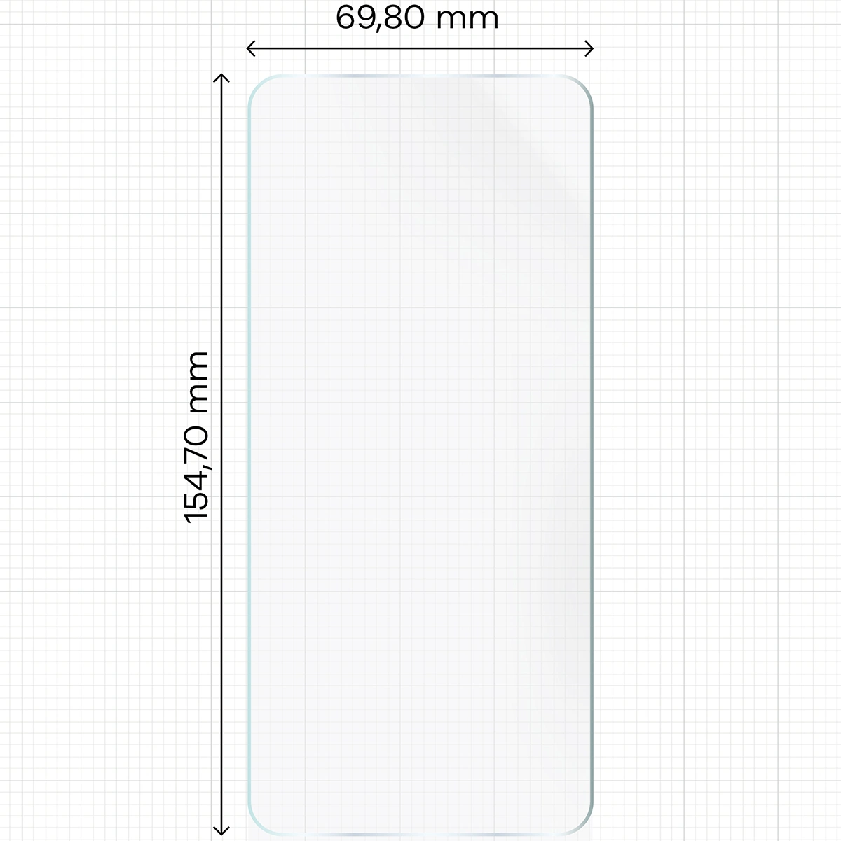 Miarka z wymiarami folii hydrożelowej Bizon Glass Hydrogel Front do Realme 9 Pro Plus / Realme 9 4G