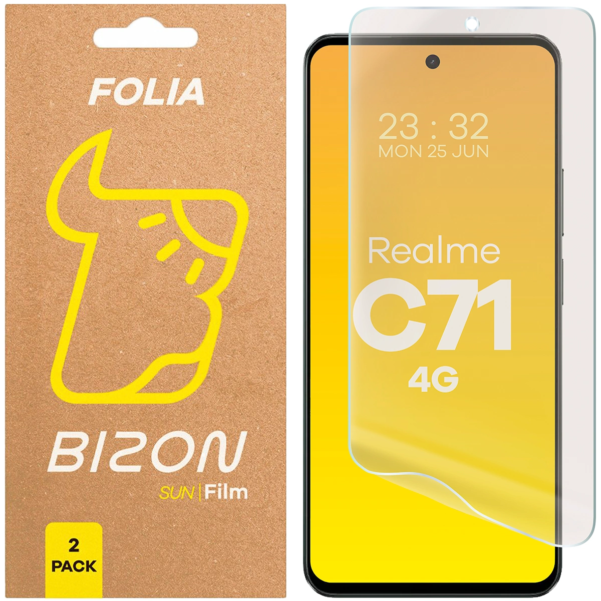 Folia matowa na ekran Bizon Glass Film Sun Duo do Realme C71 4G, 2 sztuki