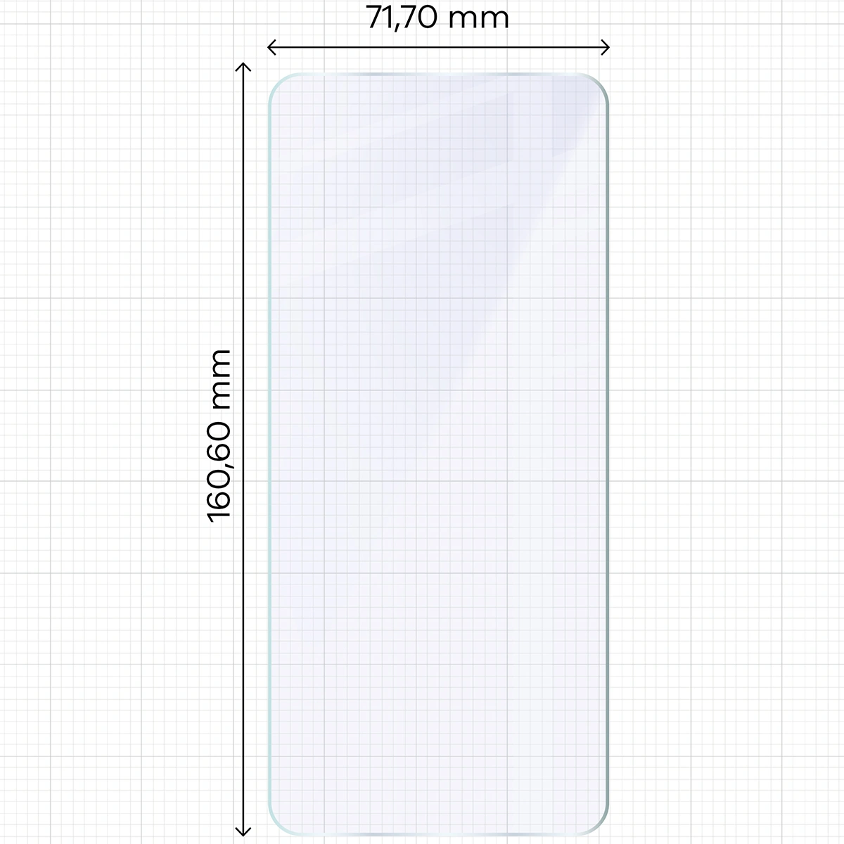 Miarka z wymiarami szkła hybrydowego Bizon Glass Mule do Realme C71 4G