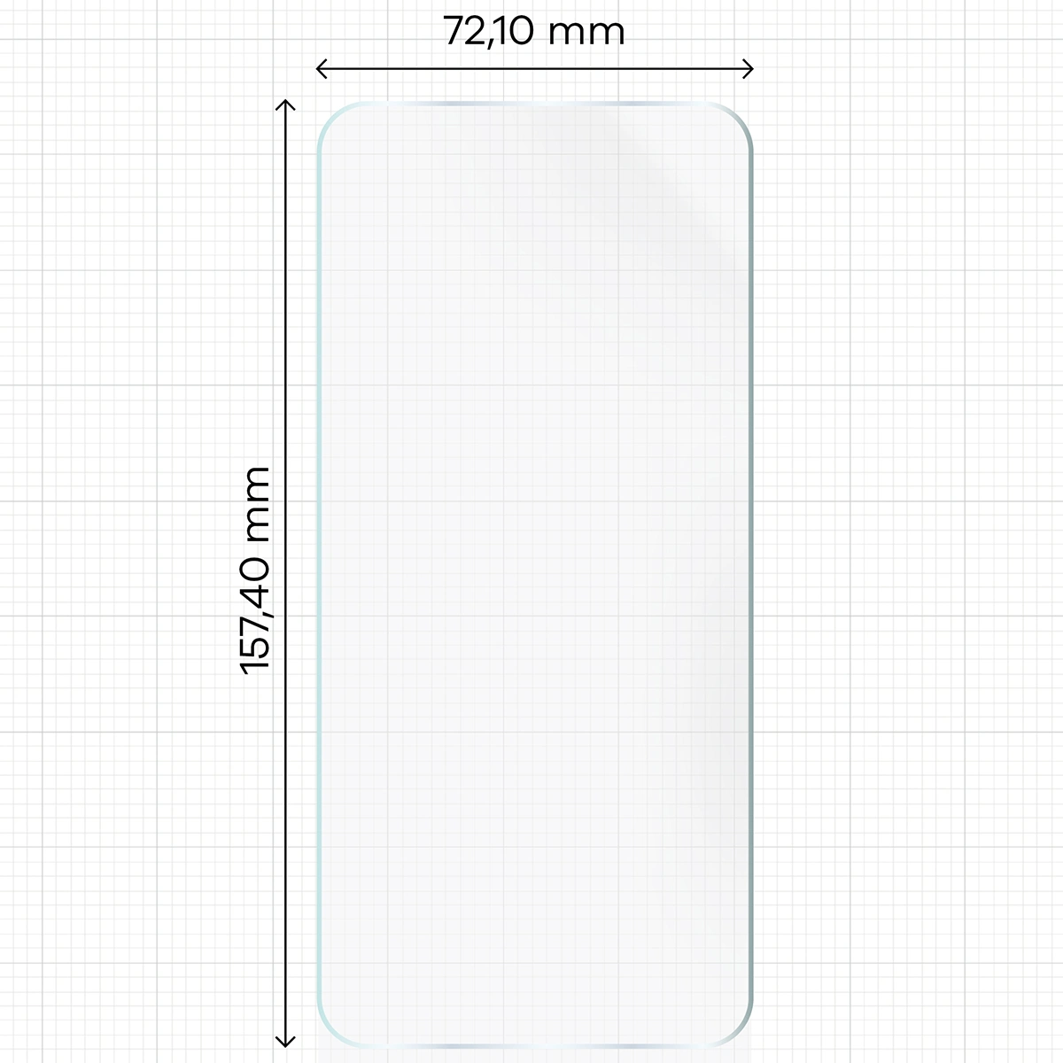 Miarka z wymiarami folii hydrożelowej Bizon Glass Hydrogel Front do Realme GT 7 Pro