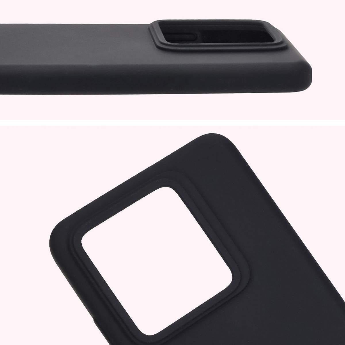 Prim-plan al decupajului pentru lentile în carcasa Bizon Soft Case