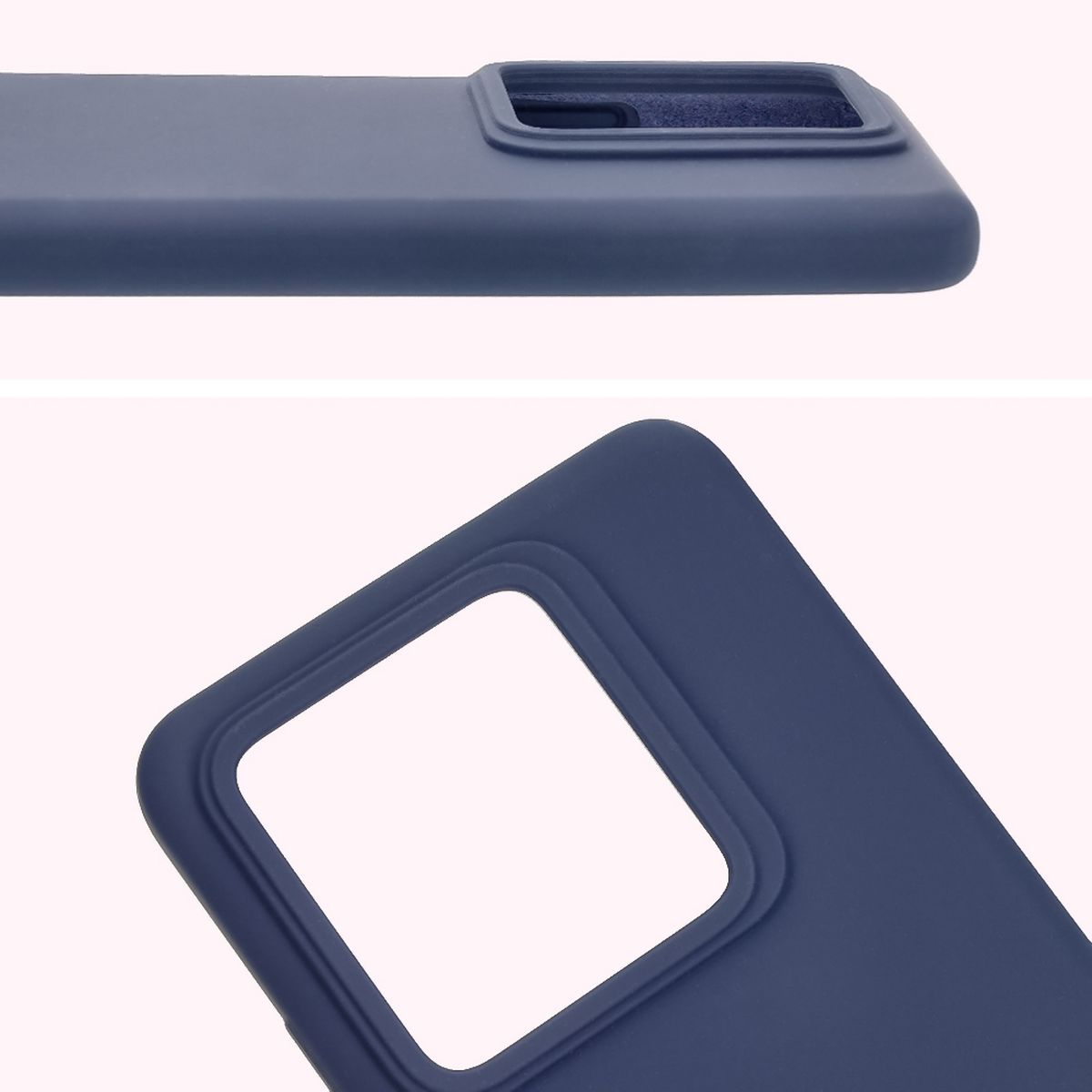 Prim-plan la decupajul pentru obiective în husa Bizon Soft Case