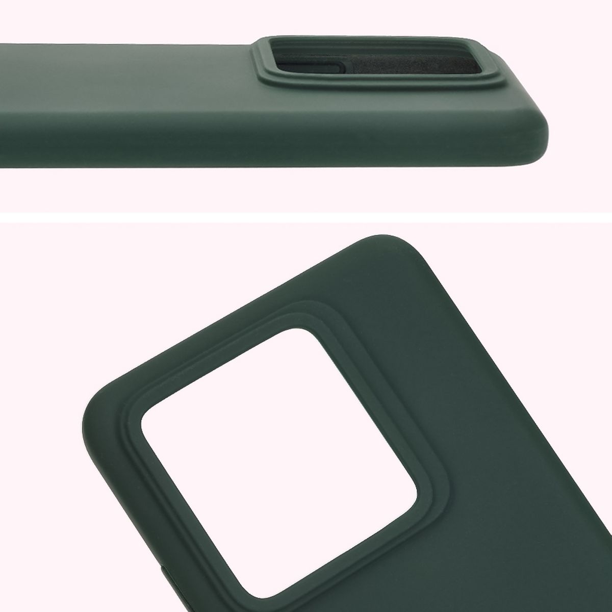 Prim-plan pe decupajul pentru lentile în carcasa Bizon Soft Case