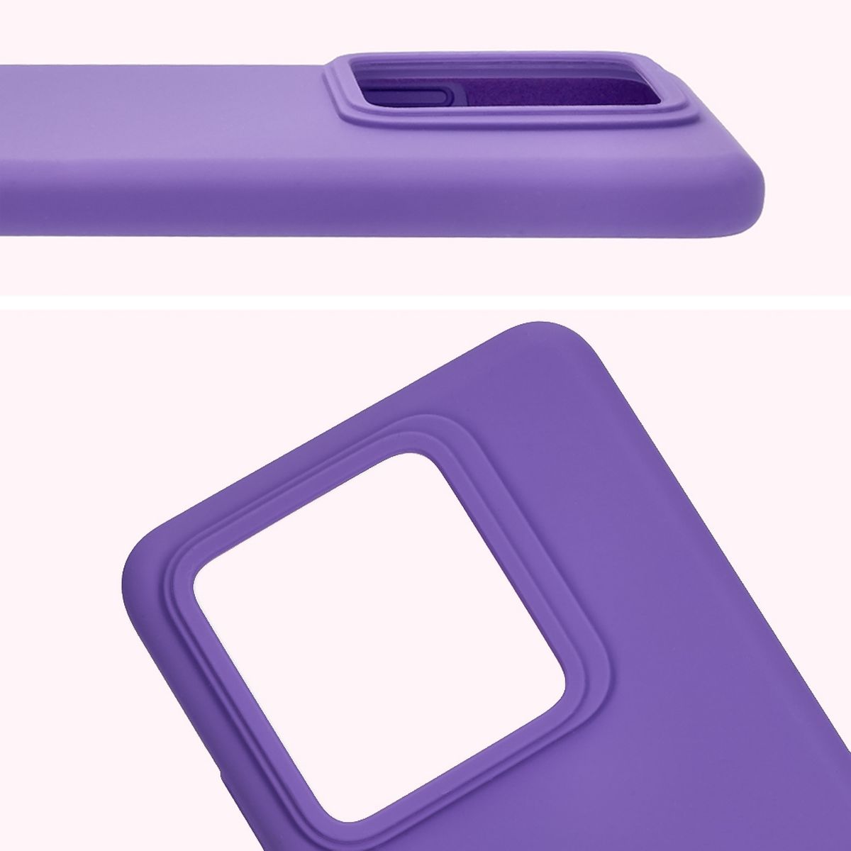 Prim-plan al decupajului pentru lentile în carcasa Bizon Soft Case