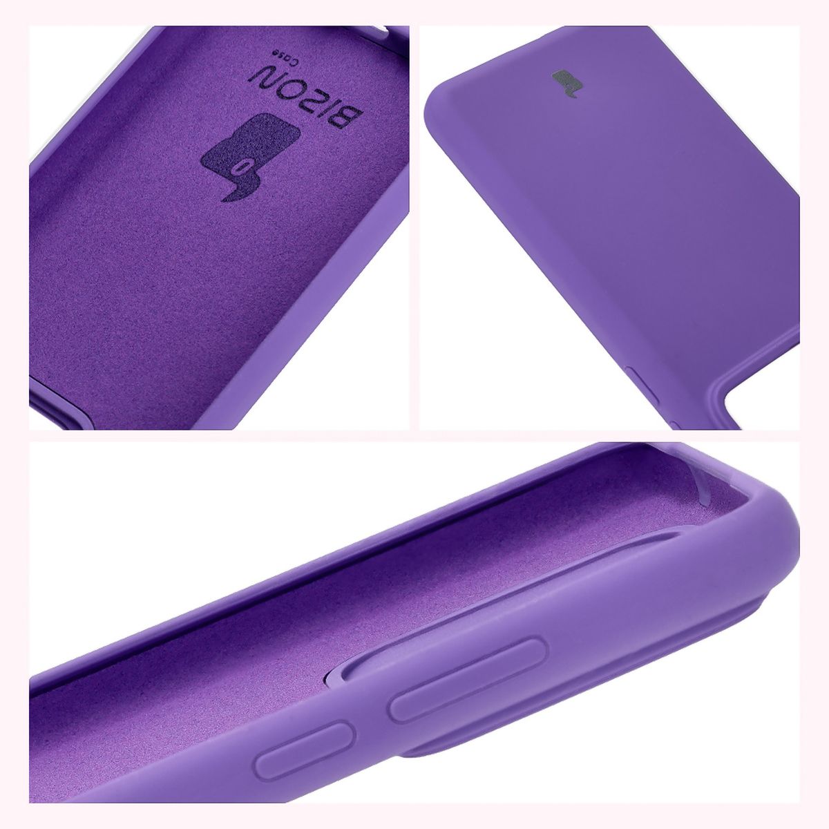Construcția carcasei Bizon Soft Case: capace integrate, borduri ridicate și căptușeală din microfibra