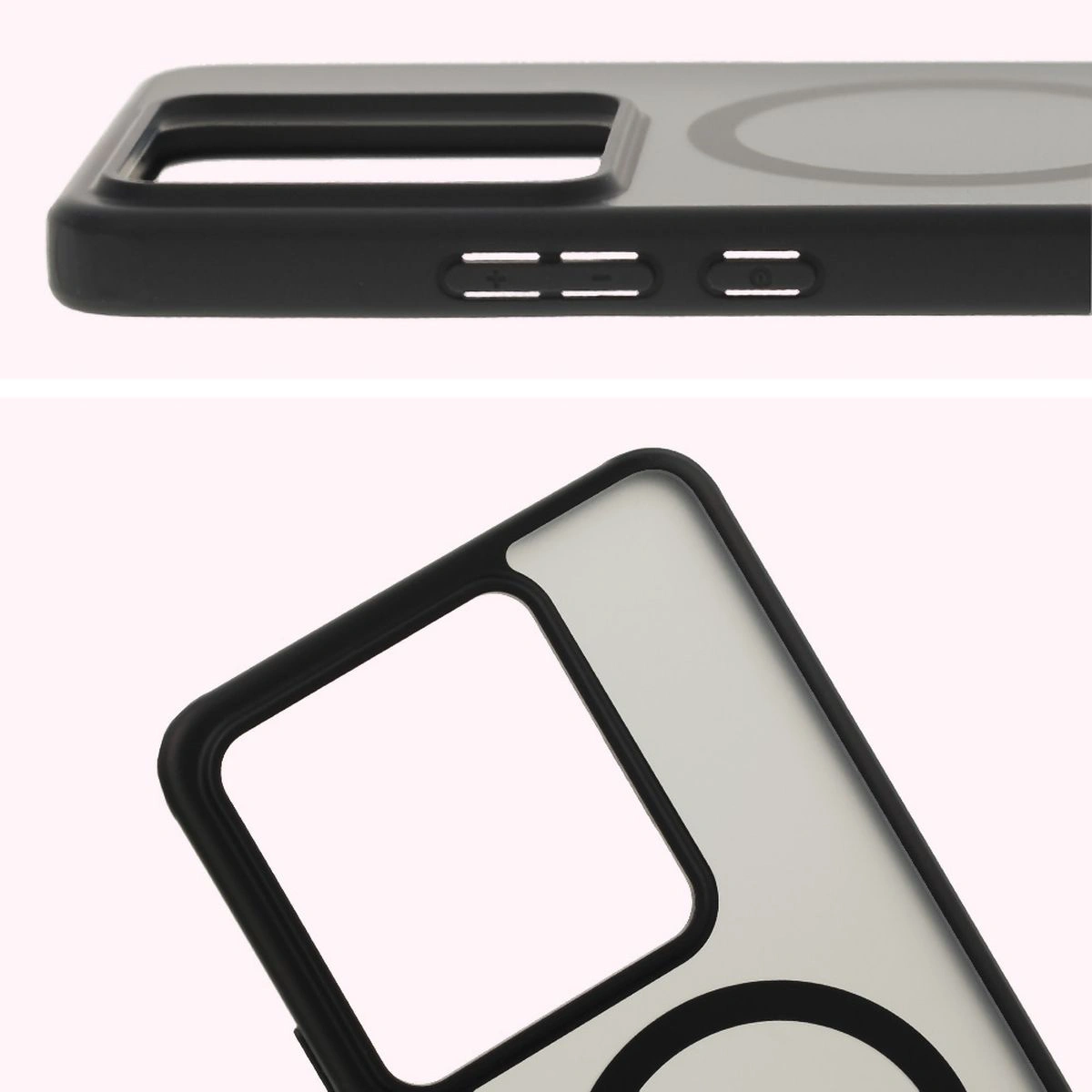 Pełne wycięcie i podwyższone krawędzie aparatu w etui Bizon Case MatteO do Realme GT 7 / Realme GT 7T