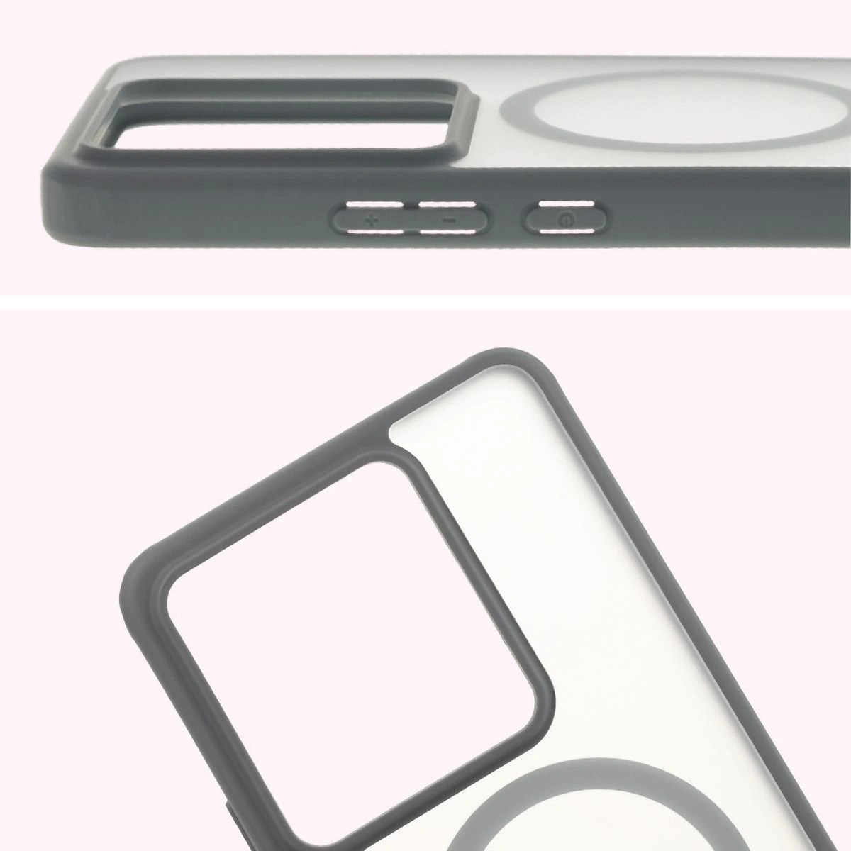 Úplný výřez a zvýšené okraje fotoaparátu v etui Bizon Case MatteO pro Realme GT 7 / Realme GT 7T