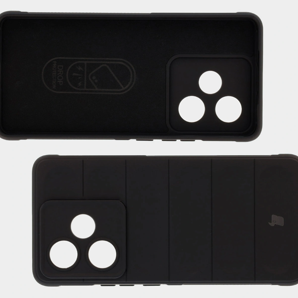 Vložka z mikrovlákna, prohlubně na zadní straně a zesílené rohy v etui Bizon Case Tur pro Realme GT 7 / Realme GT 7T