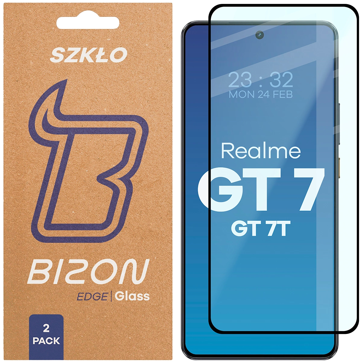 Szkło hartowane na cały ekran Bizon Glass Edge Duo dla Realme GT 7 / Realme GT 7T