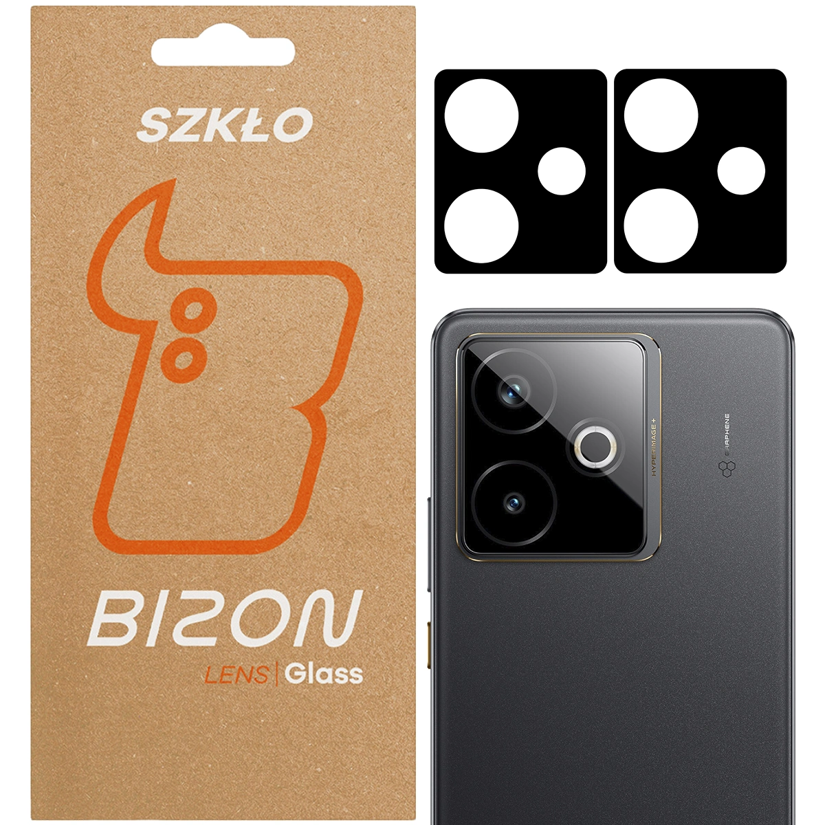 Box and 2 pieces of Bizon Glass Lens for Realme GT 7 / Realme GT 7T