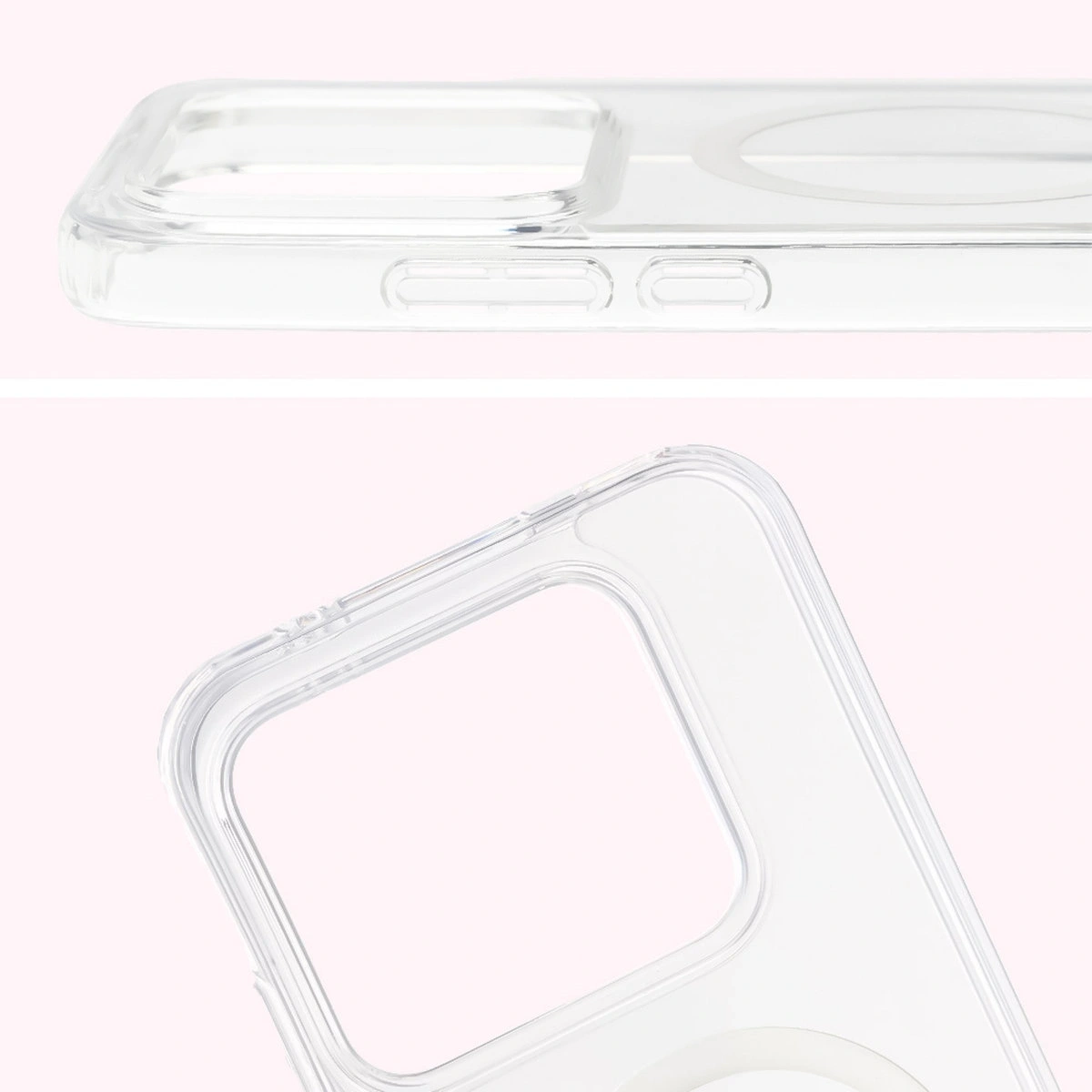 Full cutout and raised edges for the camera in the Bison Case CrystalO for Realme GT 8 Pro