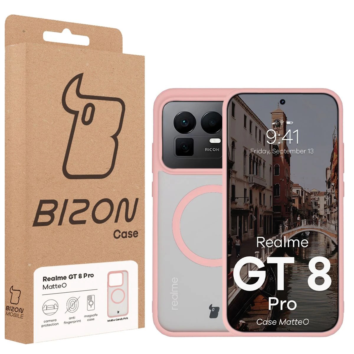 A Bizon Case doboz elülső oldala a Realme GT 8 Pro dedikált címkéjével