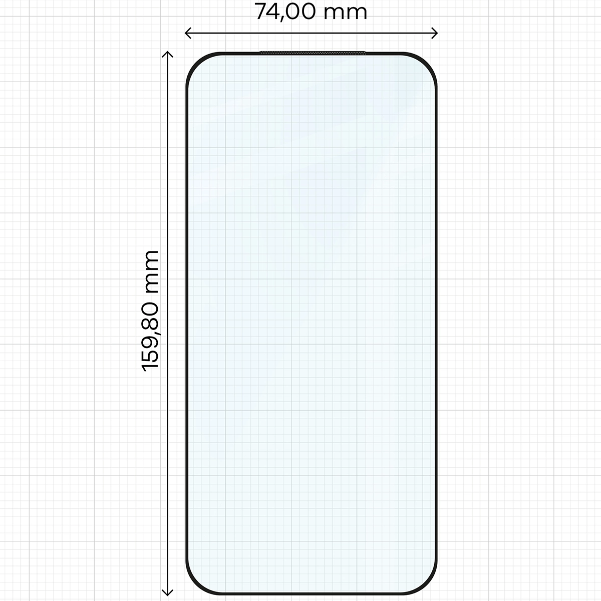 Wymiary szkła Bizon Glass Edge 2 do Realme GT 8 / Realme GT 8 Pro