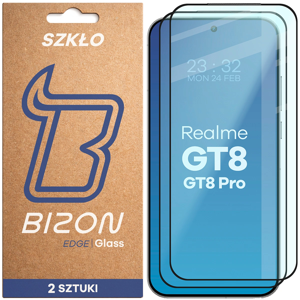 Szkło hartowane na cały ekran Bizon Glass Edge Duo dla Realme GT 8 / Realme GT 8 Pro