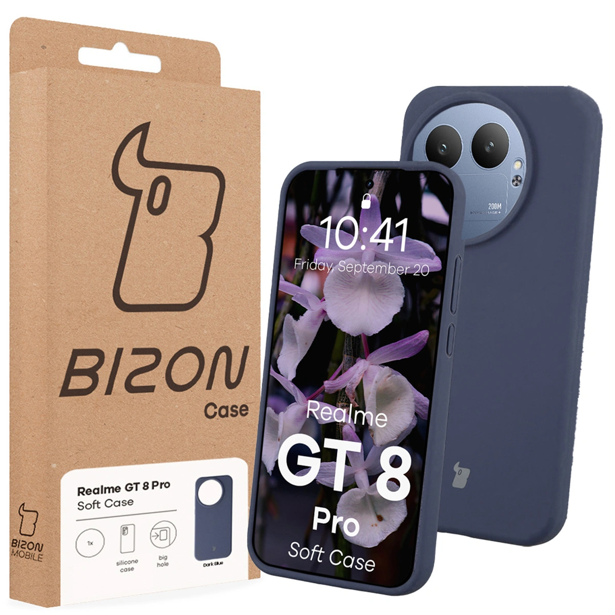 Front of the Bison Case box with a dedicated label for Realme GT 8 Pro