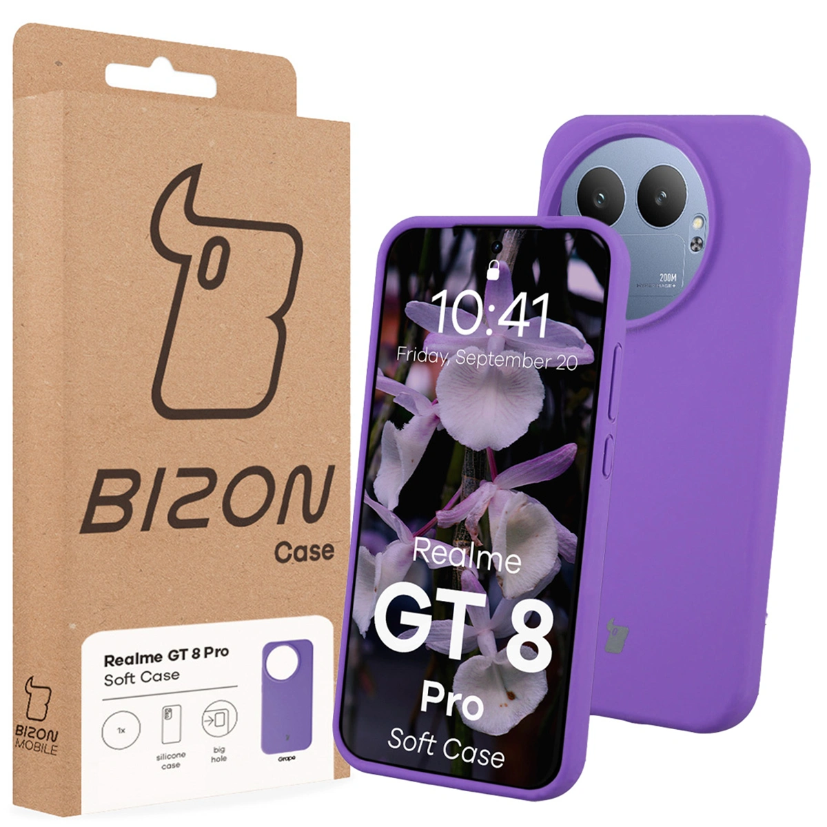 Front of the Bison Case box with a dedicated label for Realme GT 8 Pro