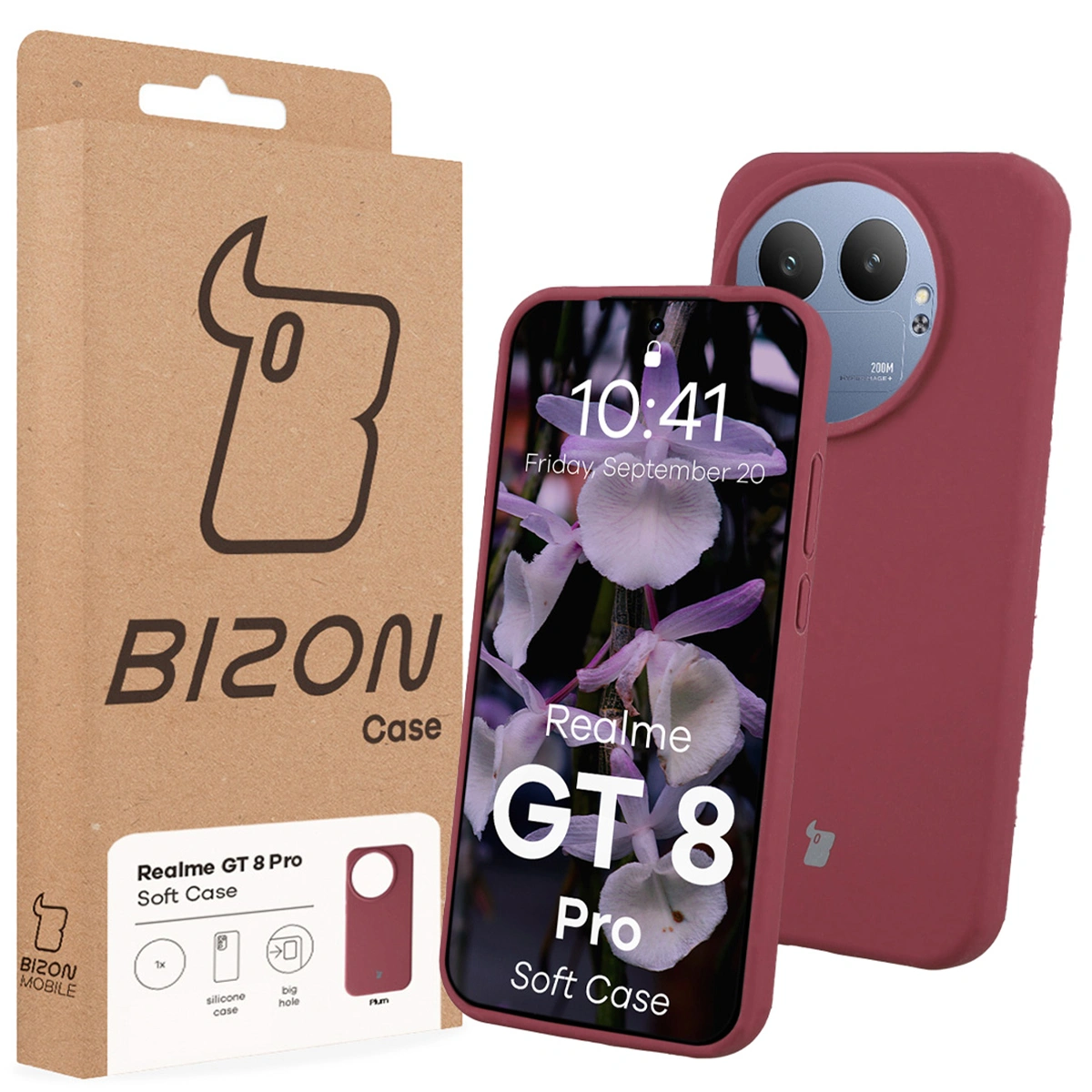 Front of the Bison Case box with a dedicated label for Realme GT 8 Pro