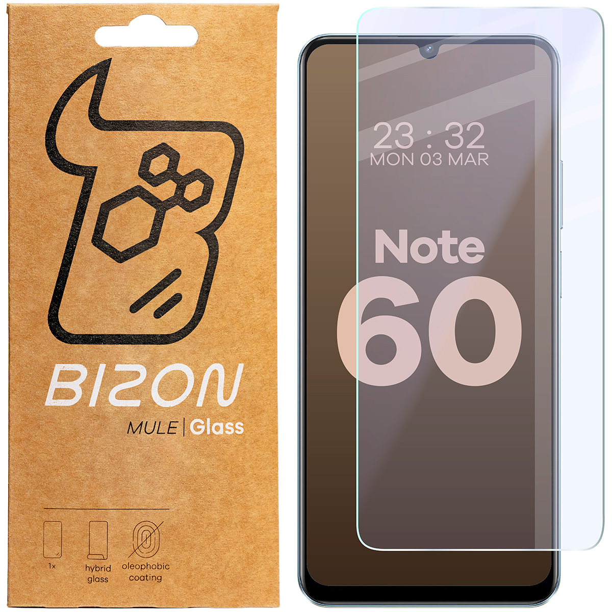 Szkło hybrydowe na ekran Bizon Glass Mule do Realme Note 60