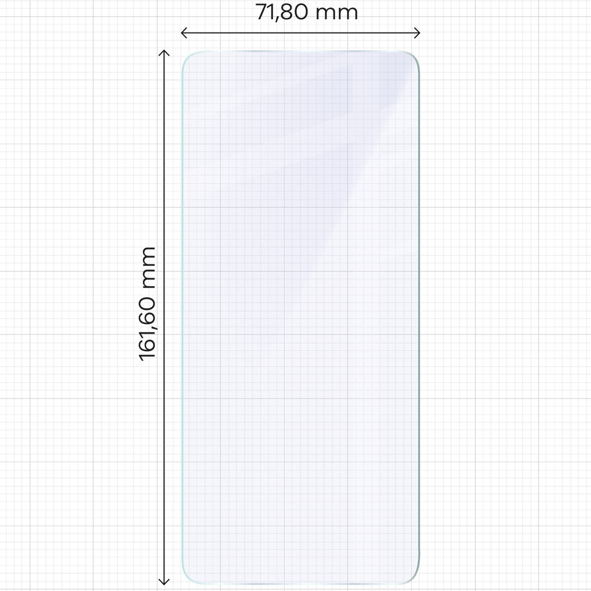 Miarka z wymiarami szkła hybrydowego Bizon Glass Mule