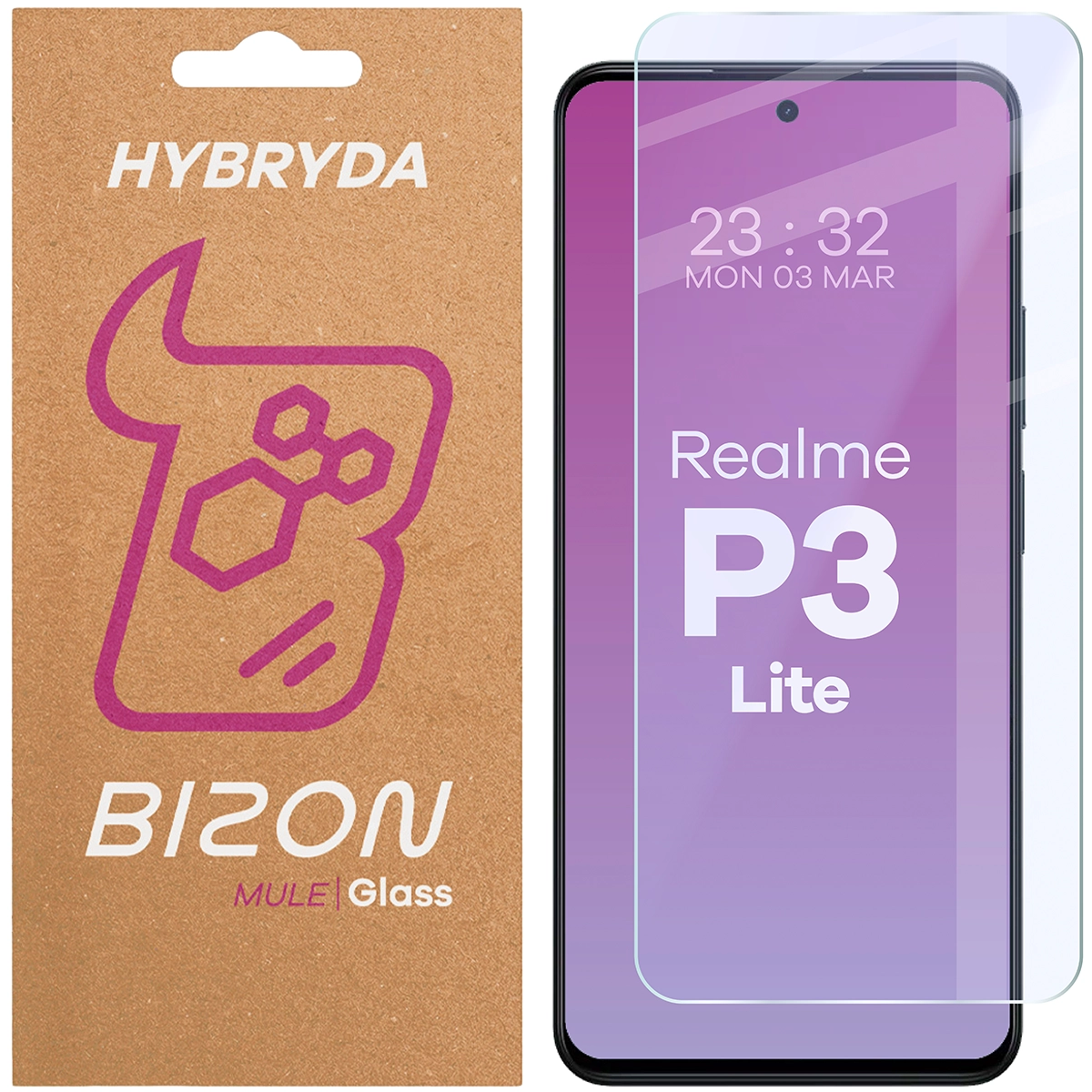 Szkło hybrydowe na ekran Bizon Glass Mule do Realme P3 Lite