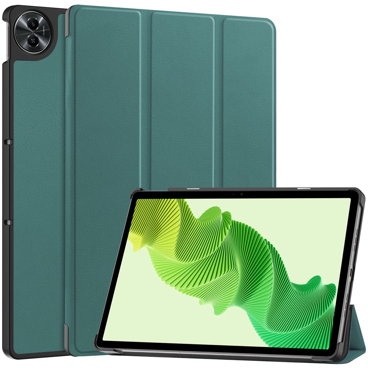 Husa cu clapetă Bizon Case Tab Croc pentru Realme Pad 2 11.5, verde închis
