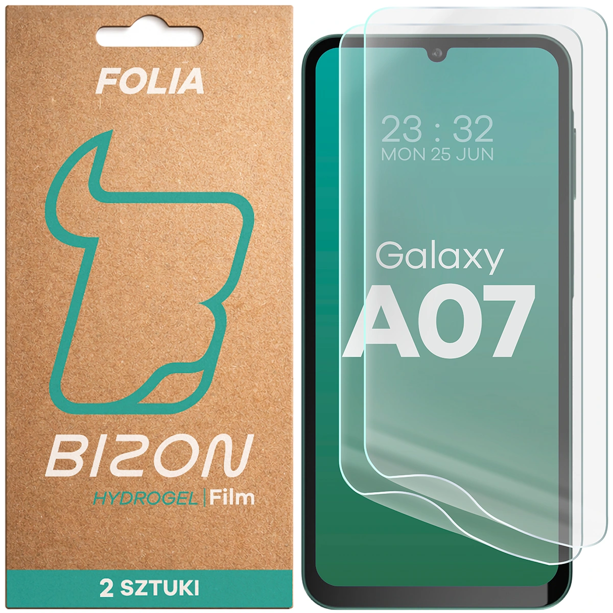 Box and hydrogel film for the Bizon Film Hydrogel Front Duo for Samsung Galaxy A07 4G / 5G