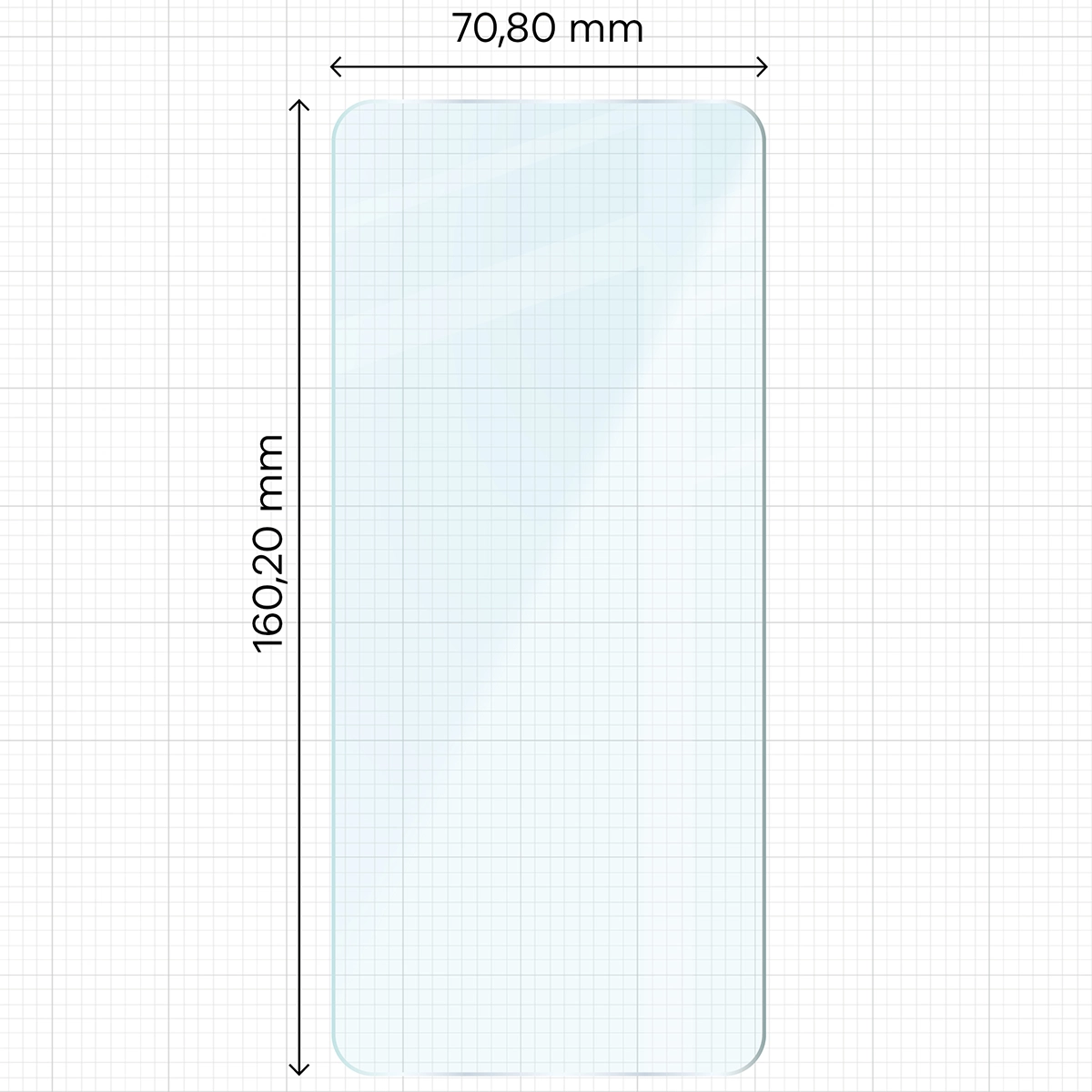 Miarka z wymiarami szkła hartowanego Bizon Glass Clear Duo do Samsung Galaxy A07 4G / 5G