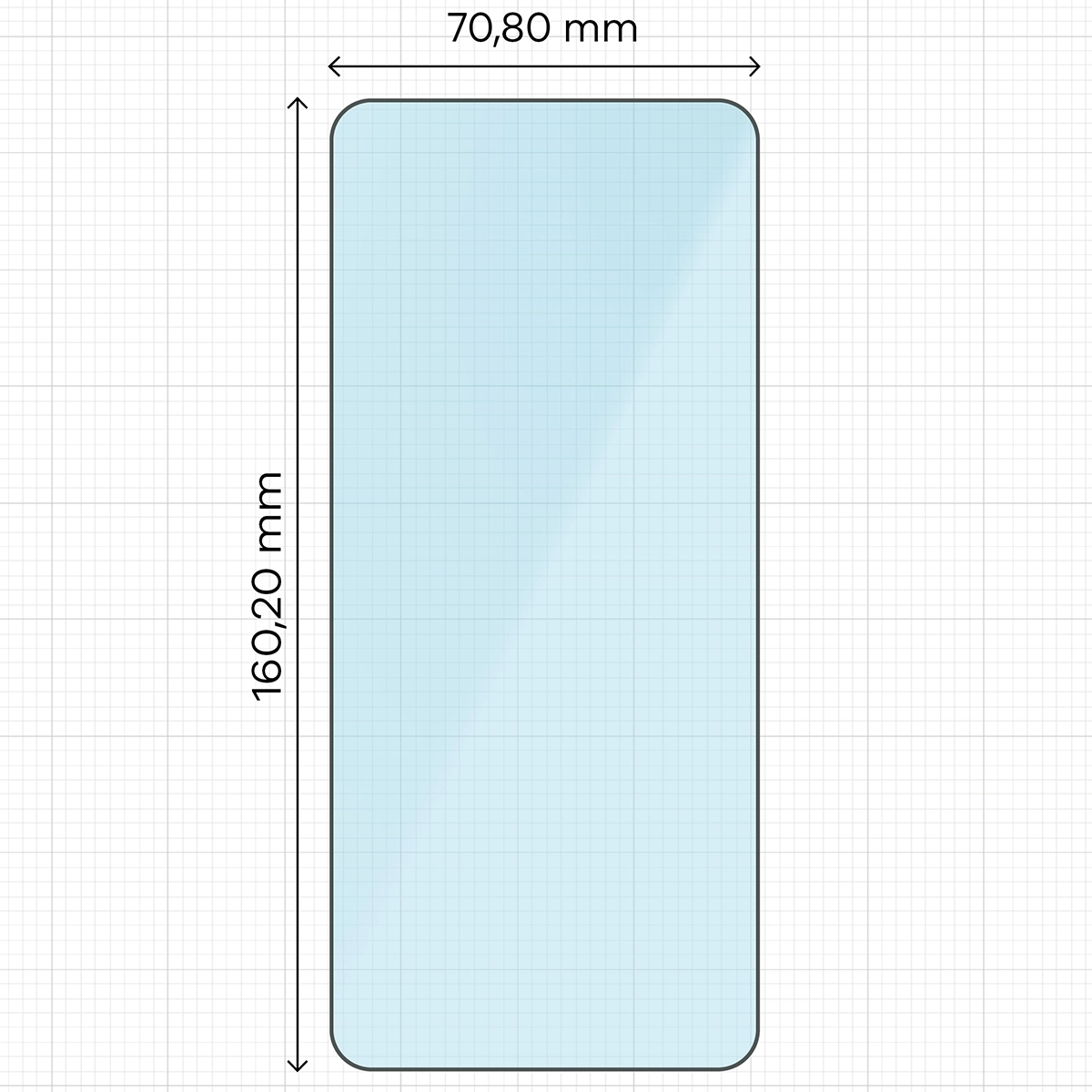 Miarka z wymiarami szkła hartowanego Bizon Smart Glass do Samsung Galaxy A07 4G / 5G