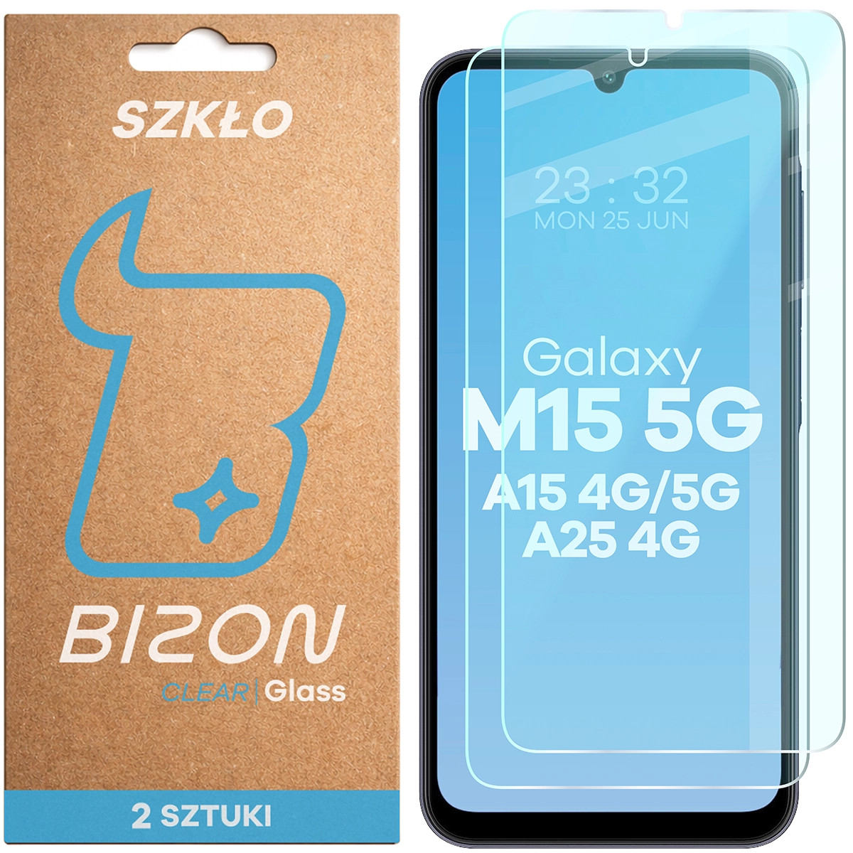 Szkło hartowane Bizon Glass Clear Duo do Samsung Galaxy A15 4G/5G / Galaxy A25 5G / Galaxy M15 5G